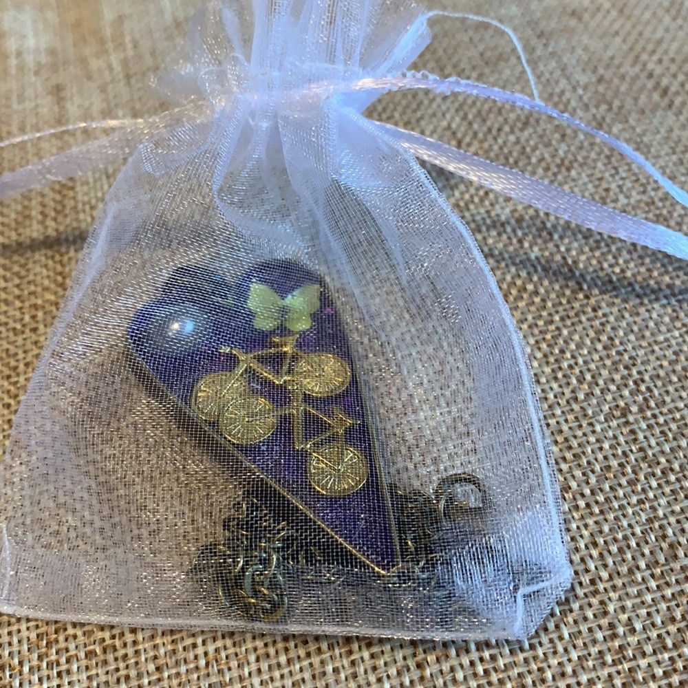 Mackinac Island Bikes Lilac festival memories necklace One of a kind - Picture 8 of 8